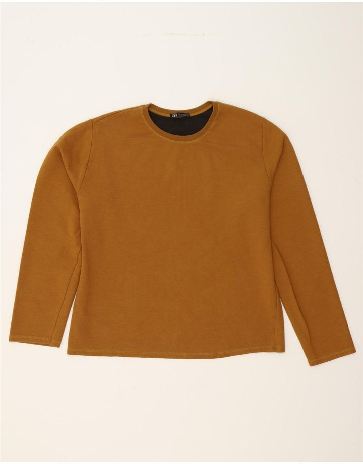 ZARA Womens Sweatshirt Jumper UK 18 XL Brown Vintage Zara and Second-Hand Zara from Messina Hembry 
