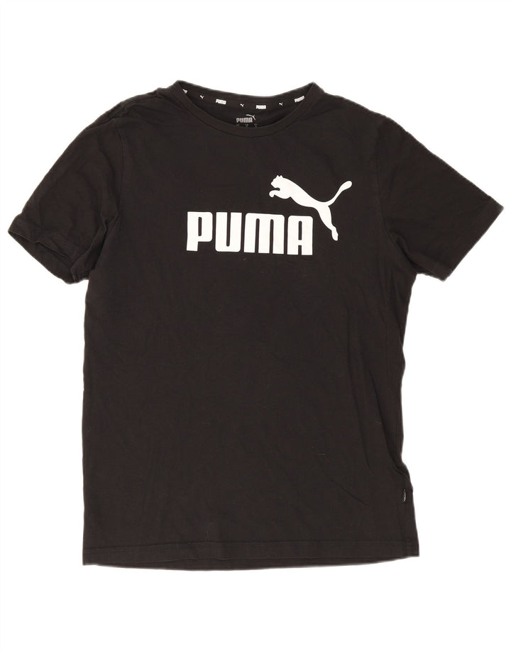 Мужская футболка с рисунком Puma, маленькая, черная, хлопковая