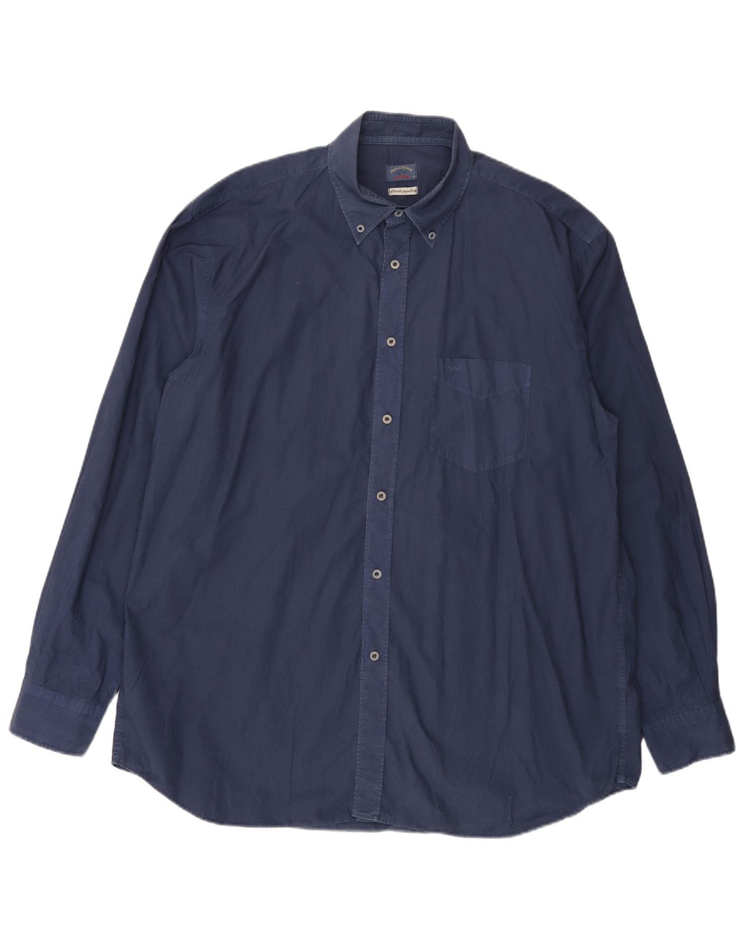 Мужская рубашка PAUL & SHARK, размер 46, 2XL, темно-синяя