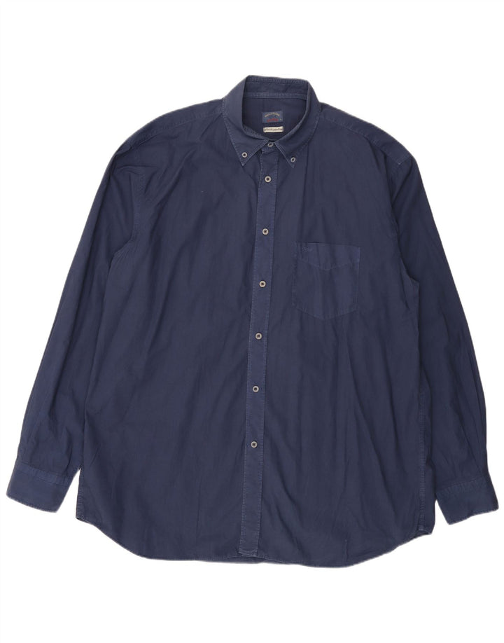 Мужская рубашка PAUL & SHARK, размер 46, 2XL, темно-синяя