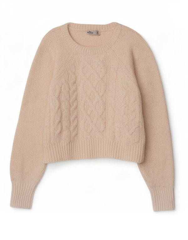 Женский укороченный свободный джемпер с вырезом лодочкой Hollister UK 6 XS Off White