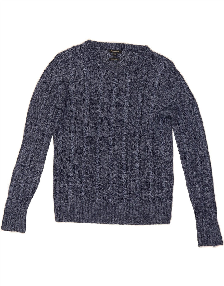 MASSIMO DUTTI Womens Crew Neck Jumper Sweater UK 10 Small Navy Blue Vintage Massimo Dutti and Second-Hand Massimo Dutti from Messina Hembry 