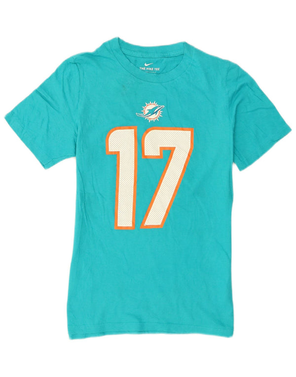 Женская футболка Nike Miami Dolphins с рисунком Top UK 14, большой бирюзовый хлопок