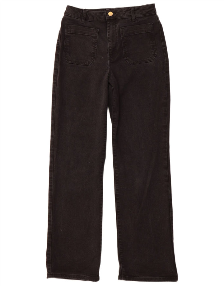 Женские прямые джинсы с высокой талией MINT VELVET UK 10, маленькие W28 L30, черные