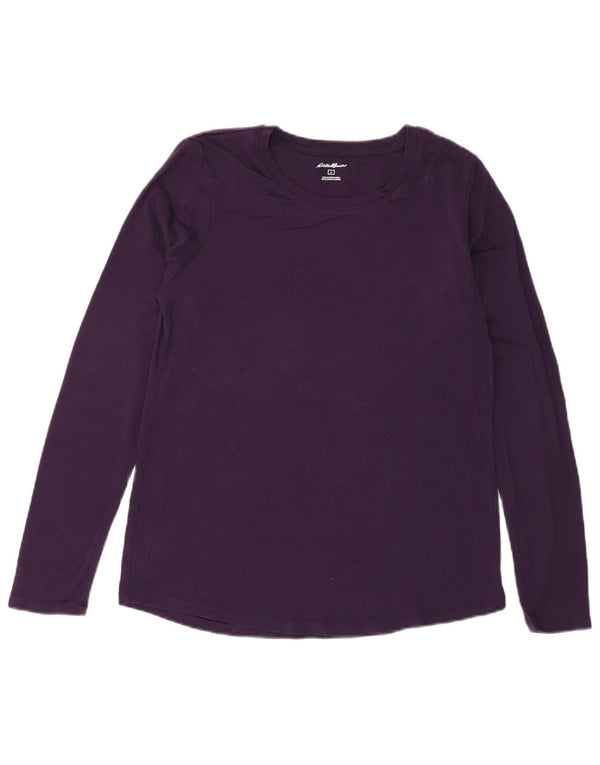 Женский топ Eddie Bauer с длинным рукавом UK 14, большой фиолетовый хлопок