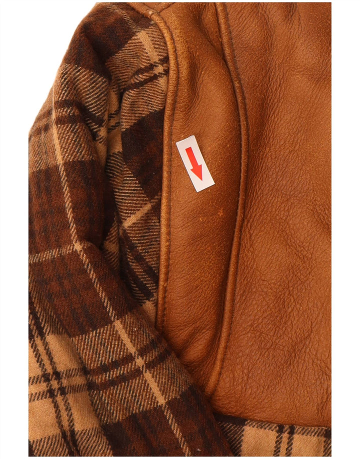 Мужская короткая дубленка Barbieri IT 48 Medium Brown Check