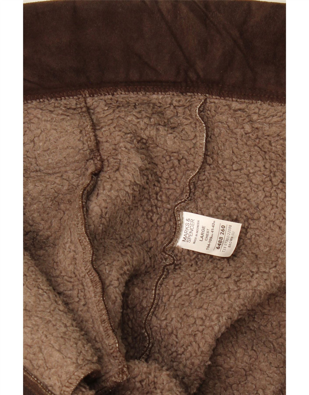 Мужская куртка из шерпы MARKS & SPENCER UK 41/43, большая, коричневая, полиэстер