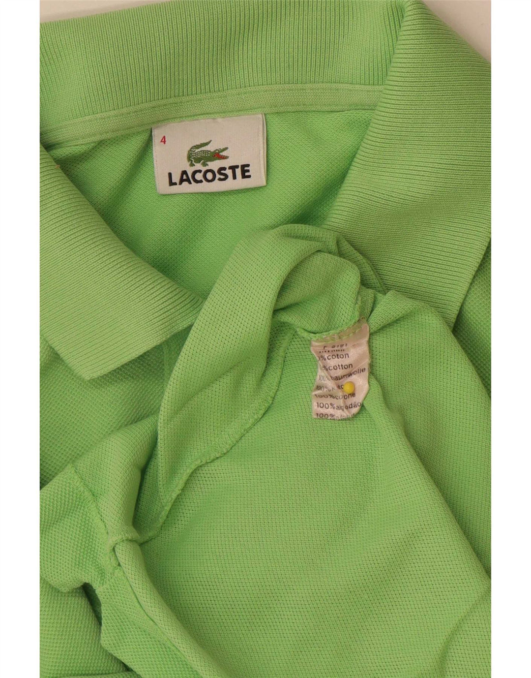 Мужская рубашка-поло Lacoste, размер 4, средний зеленый хлопок, хлопок