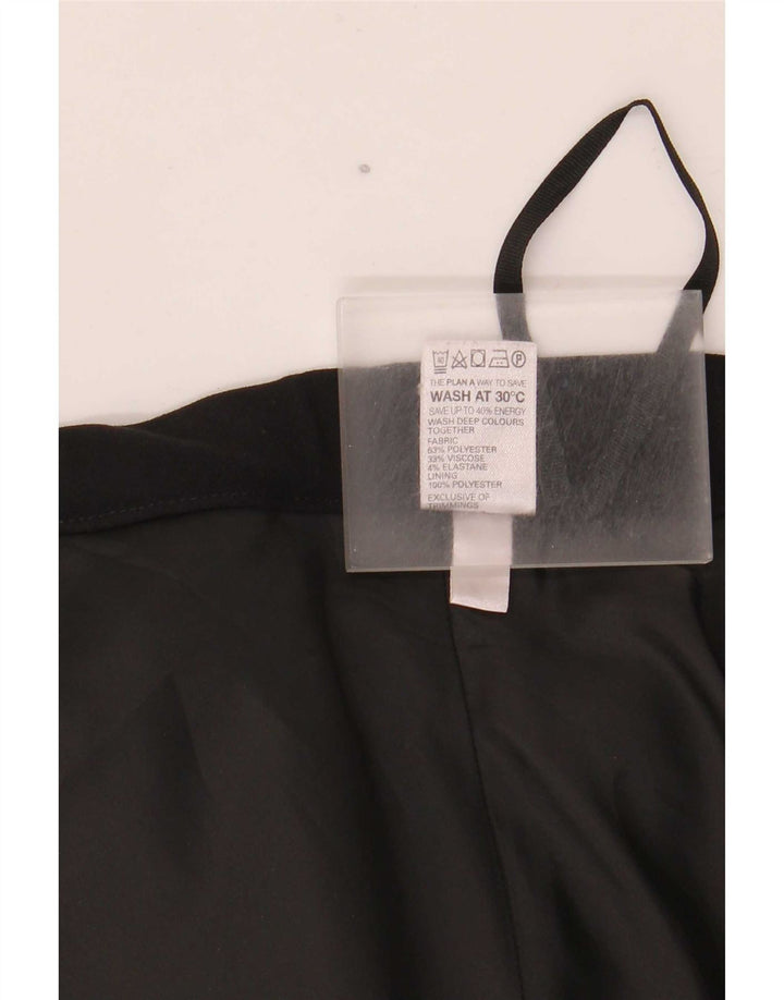 Женская юбка-трапеция с абстрактным узором Marks & Spencer UK 16, большая W40, черная