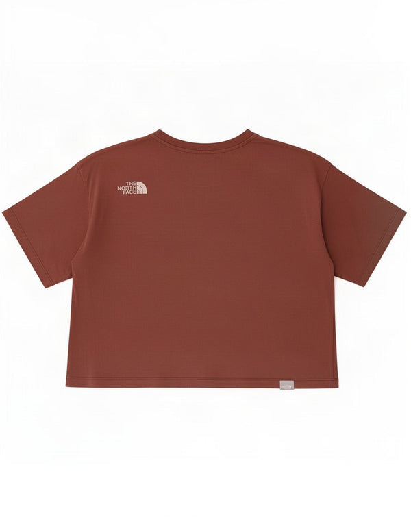 Женская укороченная футболка The North Face UK 6 XS, коричневый хлопок