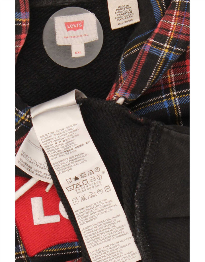 Мужской джемпер с капюшоном Levi's с рисунком 2XL, хлопок в разноцветную клетку