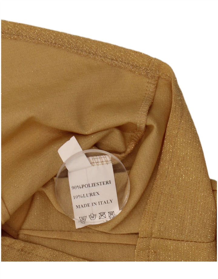 Винтажная женская рубашка UK 10, маленький золотой полиэстер