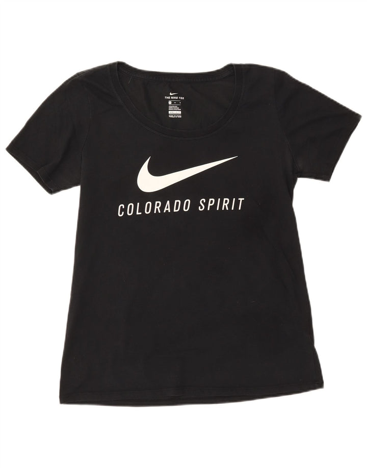 Женская футболка с рисунком NIKE Colorado Spirit Top UK 12, средний размер, черный хлопок