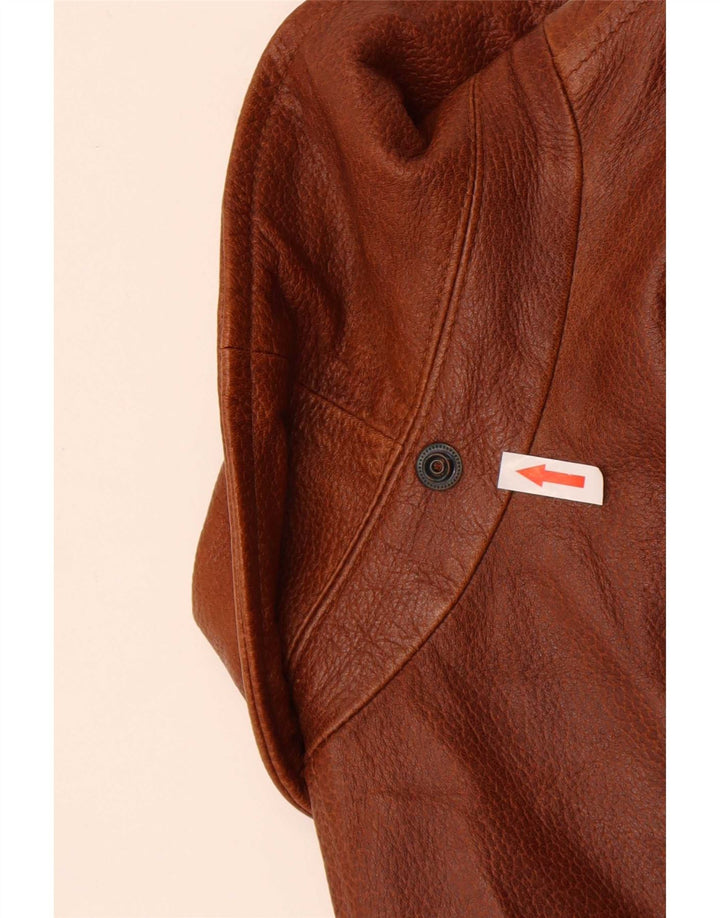 Куртка мужская кожаная Pirbos IT 58 4XL Коричневая