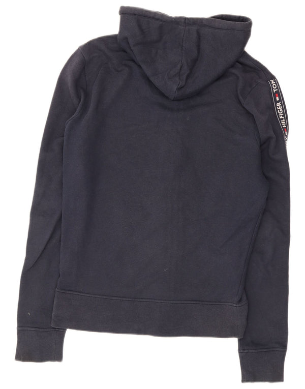 Женский свитер с капюшоном на молнии с графическим рисунком Tommy Hilfiger UK 14, средний, темно-синий