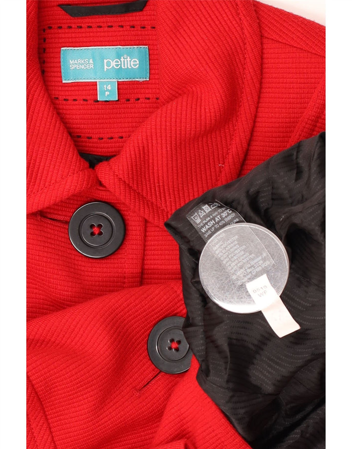 Женский укороченный пиджак с 3 пуговицами Marks & Spencer Petite, Великобритания 14, большой красный