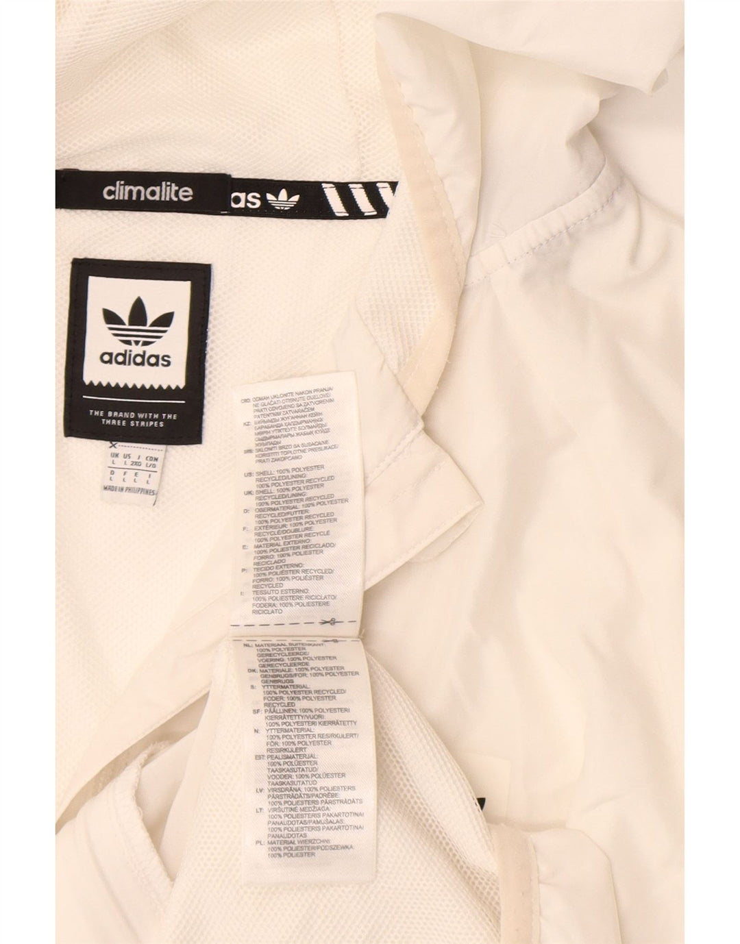 Мужская ветровка Adidas Climalite с капюшоном UK 40, большая белая полиэстер