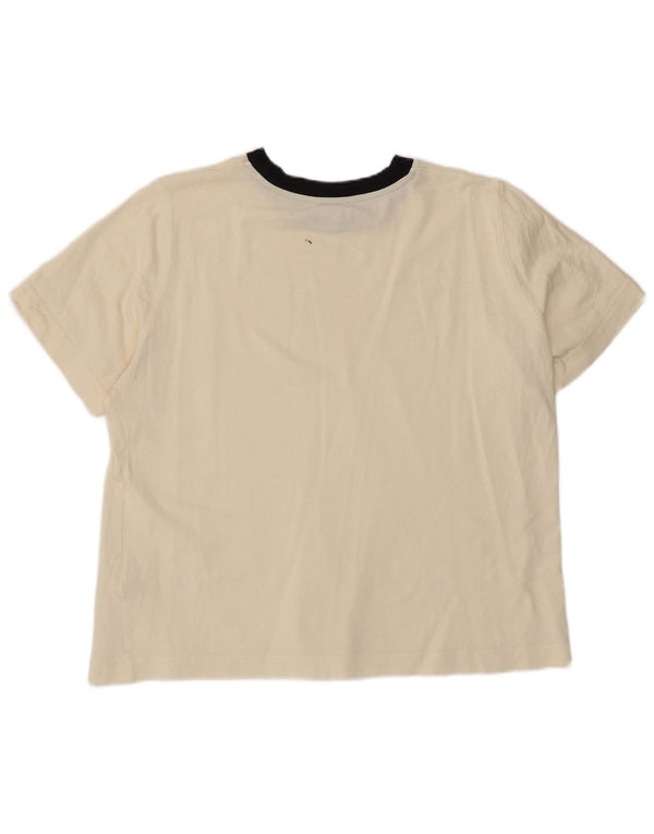 Женская футболка Massimo Dutti Top UK 18 XL Off White Cotton