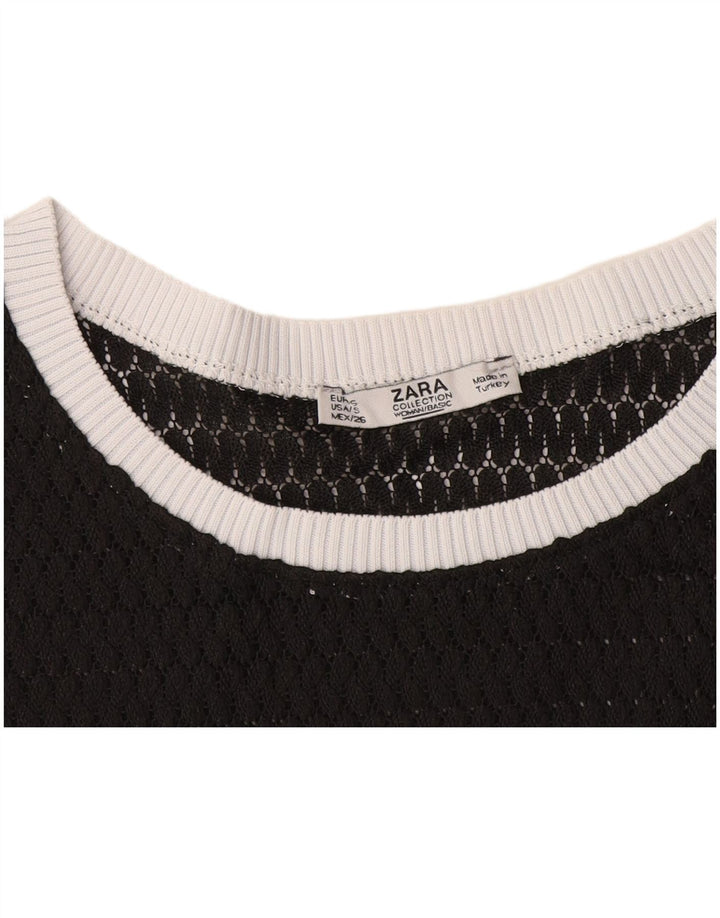 Женская прозрачная футболка Zara Top UK 10, маленькая черная