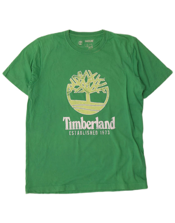 Мужская футболка с рисунком Timberland, большой зеленый хлопок