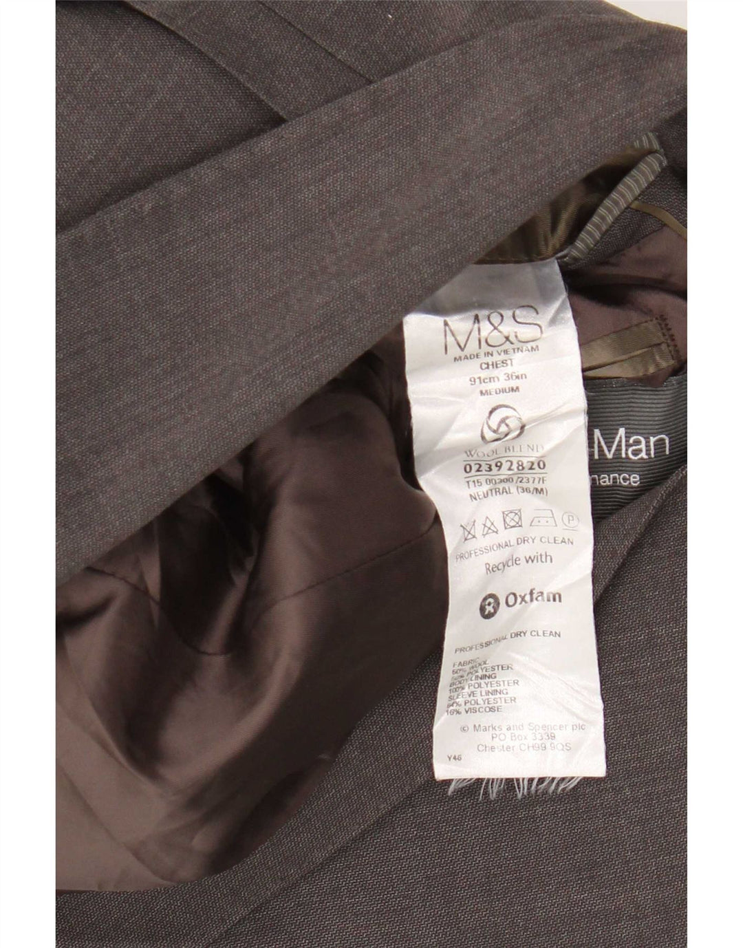 Мужской пиджак Marks & Spencer на 2 пуговицах, Великобритания, 36, маленький, серый, шерстяной