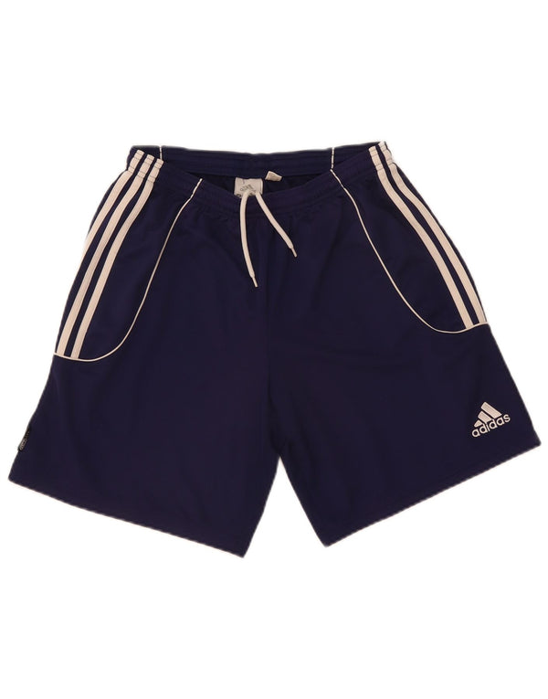 Мужские спортивные шорты Adidas среднего размера, темно-синие, полиэстер с цветными блоками