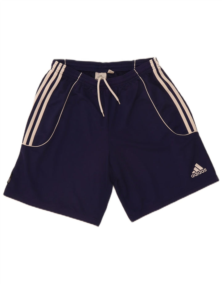 Мужские спортивные шорты Adidas среднего размера, темно-синие, полиэстер с цветными блоками