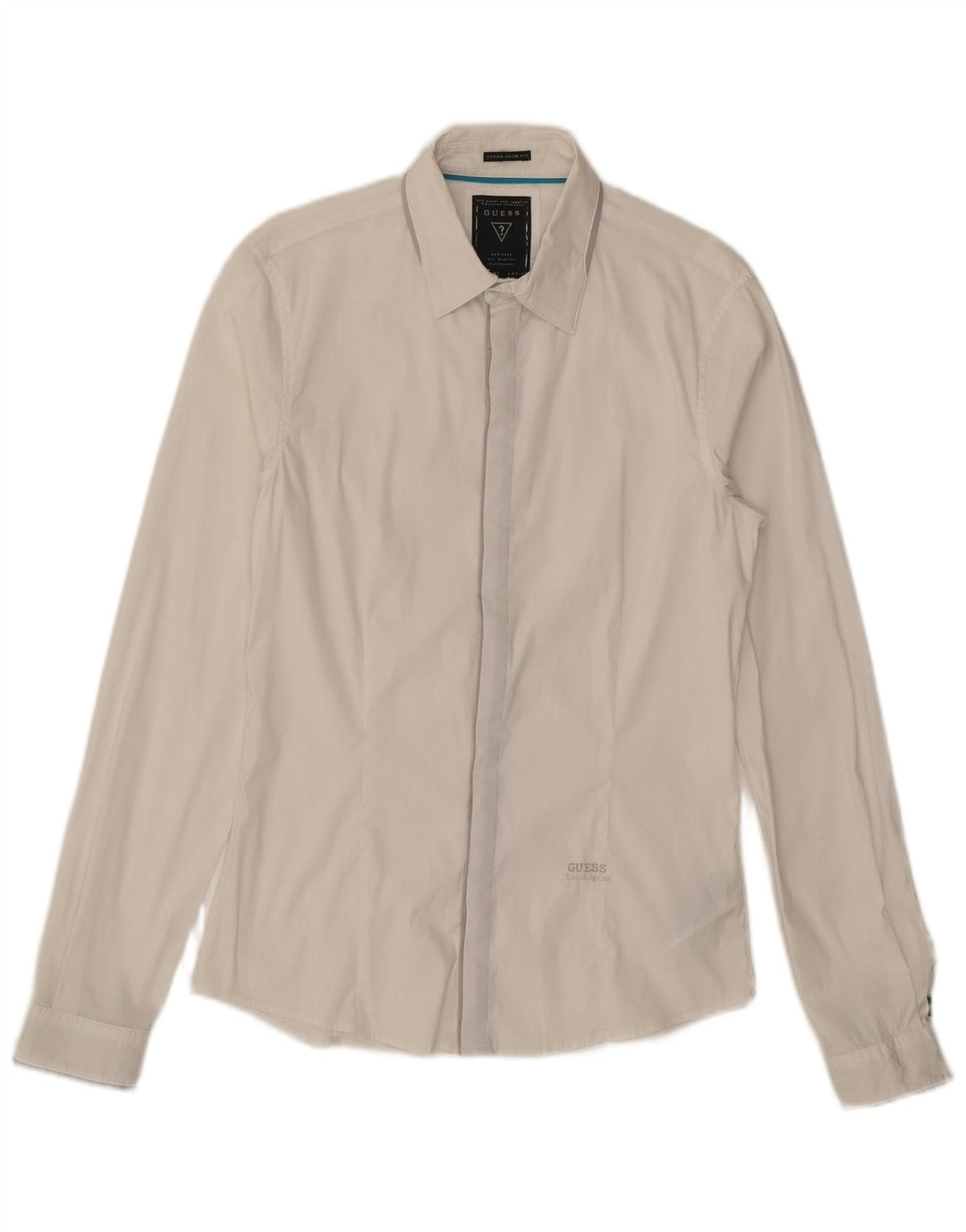 Мужская рубашка узкого кроя GUESS, маленький белый хлопок