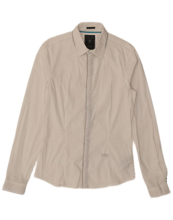 Мужская рубашка узкого кроя GUESS, маленький белый хлопок