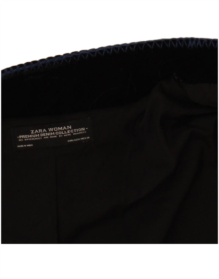 Женское бархатное открытое болеро ZARA UK 16, большой черный с узором пейсли