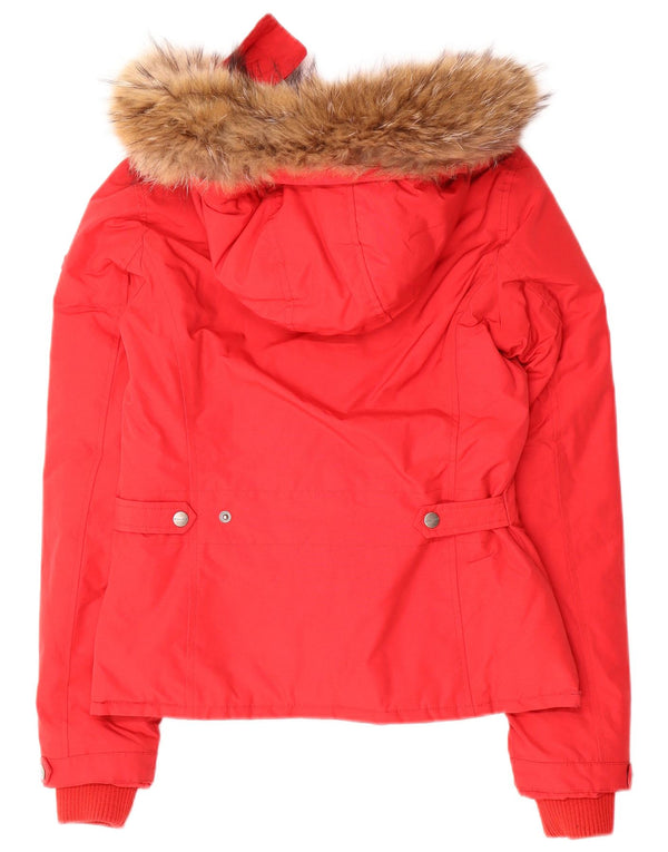 Женская стеганая куртка с капюшоном Woolrich UK 10, маленькая, красный хлопок