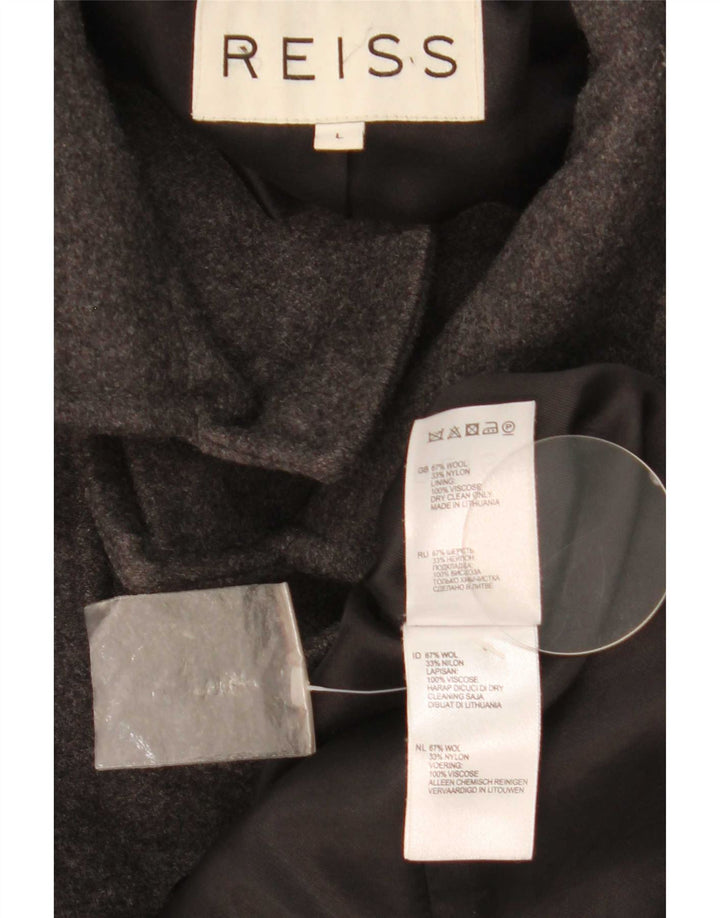 Мужское пальто Reiss UK 40, большое, серое, шерстяное
