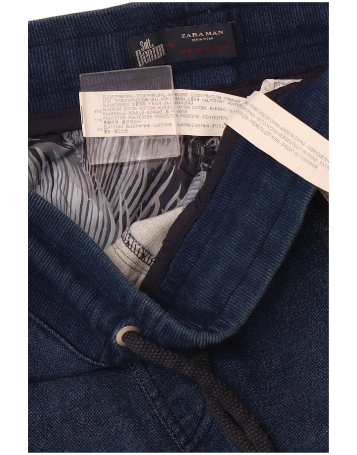 Мужские укороченные брюки-джоггеры ZARA XL, синий хлопок