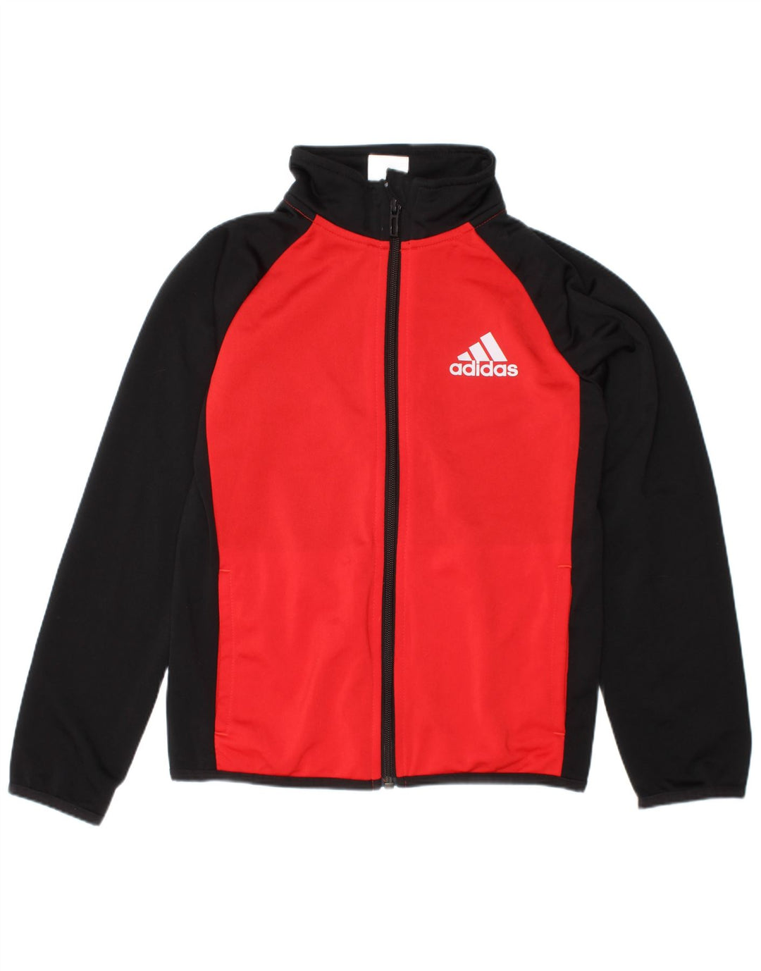 Спортивный костюм Adidas для мальчиков, верхняя куртка 7-8 лет, черный полиэстер с цветными блоками