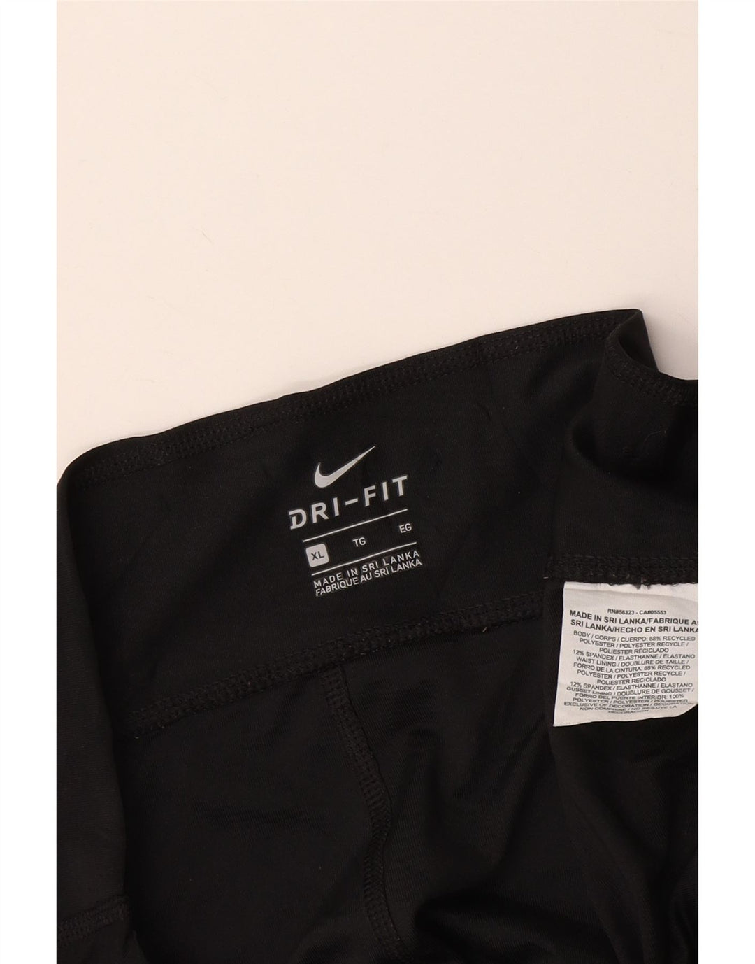 Женские леггинсы-капри NIKE Dri Fit с рисунком, Великобритания, размер 18 XL, черный полиэстер