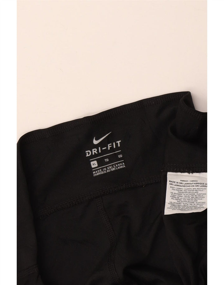 Женские леггинсы-капри NIKE Dri Fit с рисунком, Великобритания, размер 18 XL, черный полиэстер