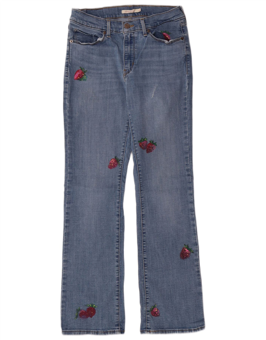 Женские джинсы Levi's Bootcut с графическим рисунком США 8, средние W29 L32, синие классические