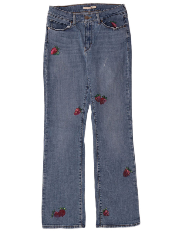 Женские джинсы Levi's Bootcut с графическим рисунком США 8, средние W29 L32, синие классические