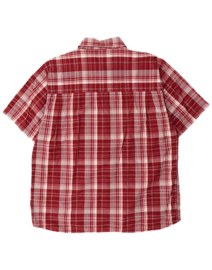 Мужская рубашка с коротким рукавом Wrangler XL, хлопковая красная клетка