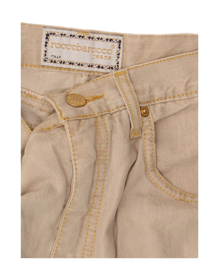 ROCCOBAROCCO Womens Tapered Jeans W30 L30 Beige Vintage Roccobarocco and Second-Hand Roccobarocco from Messina Hembry 
