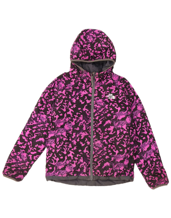 Двусторонняя куртка с капюшоном для девочек The North Face, 9–10 лет, средний черный цвет