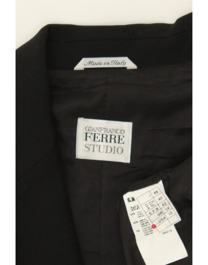 GIANFRANCO FERRE Womens 1 Button Blazer Jacket UK 14 Large Black Vintage Gianfranco Ferre and Second-Hand Gianfranco Ferre from Messina Hembry 