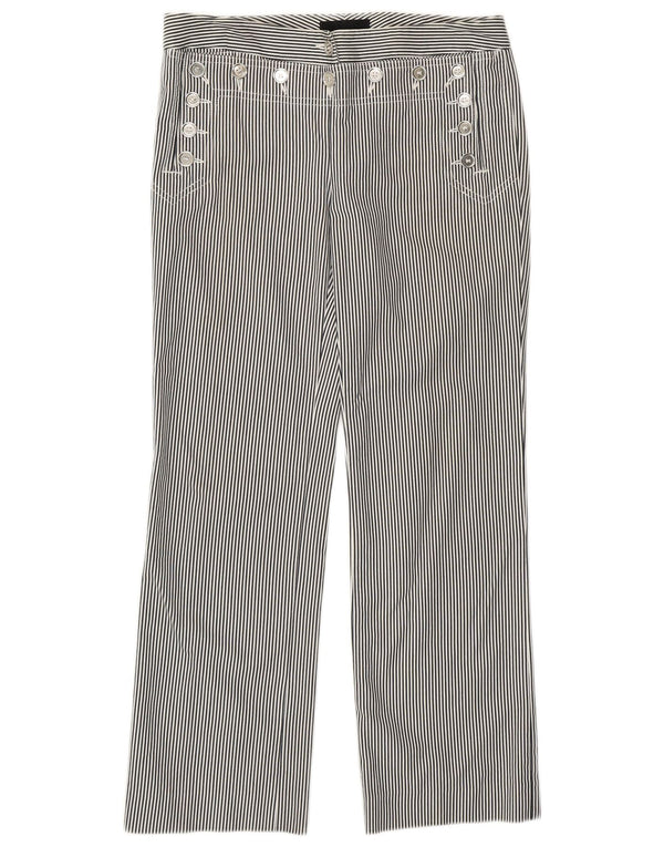 DOLCE & GABBANA Женские повседневные брюки IT 40 Small W29 L27 Черные в тонкую полоску
