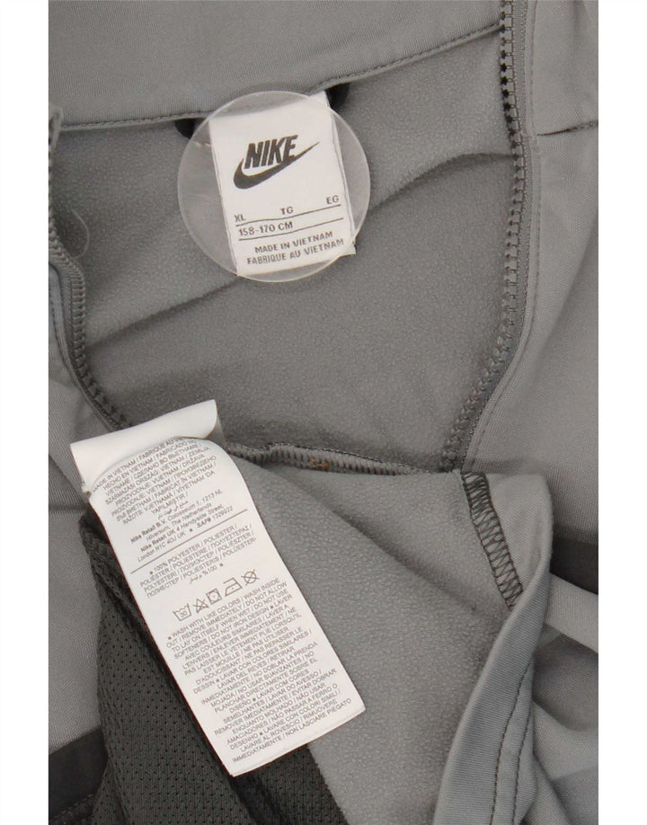 Спортивный костюм Nike для мальчиков с графическим рисунком, куртка 13–14 лет, XL, серая с цветными блоками