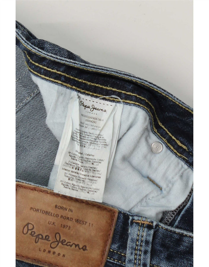 PEPE Jeans Мужские узкие джинсы W34 L34 Синий хлопок