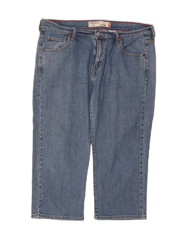 LEVI'S Womens 515 Capri Jeans US 14 XL W37 L21 Blue Cotton