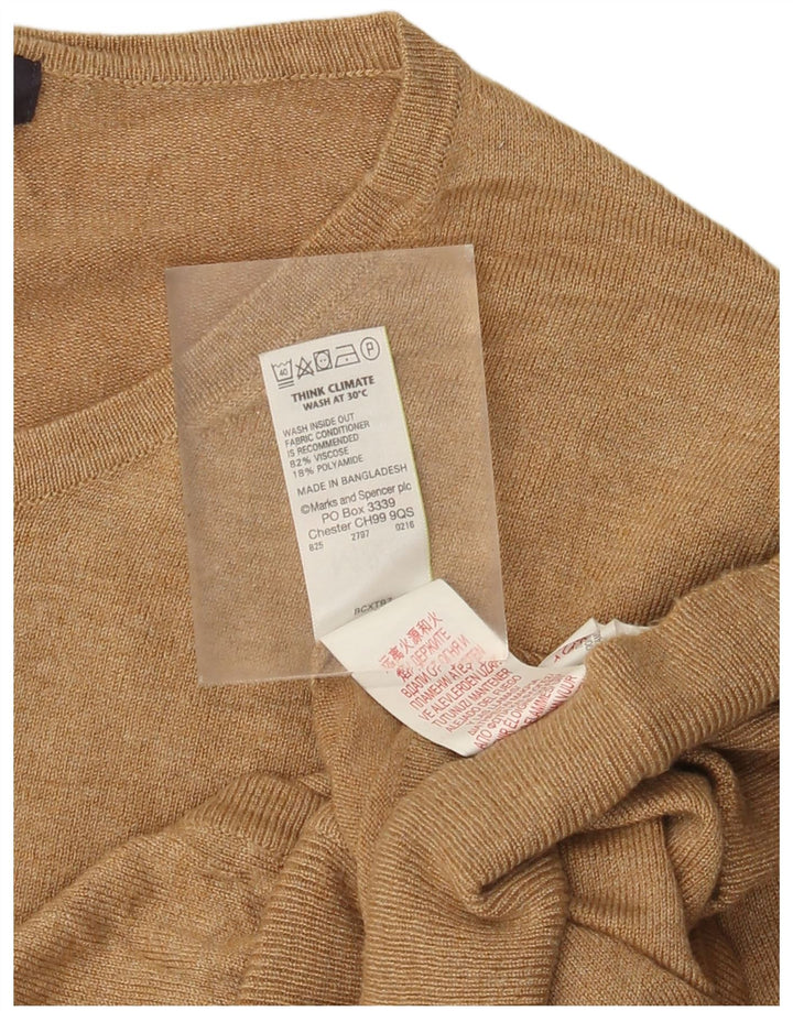 Женский кардиган Marks & Spencer UK 14, большой, бежевый, вискоза