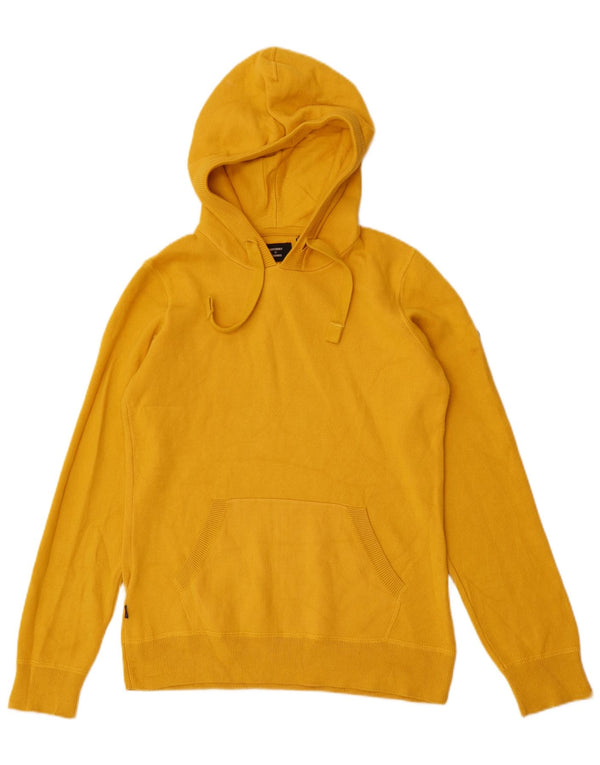 Superdry Womens Hoodie Jumper UK 10 Small Yellow Cotton