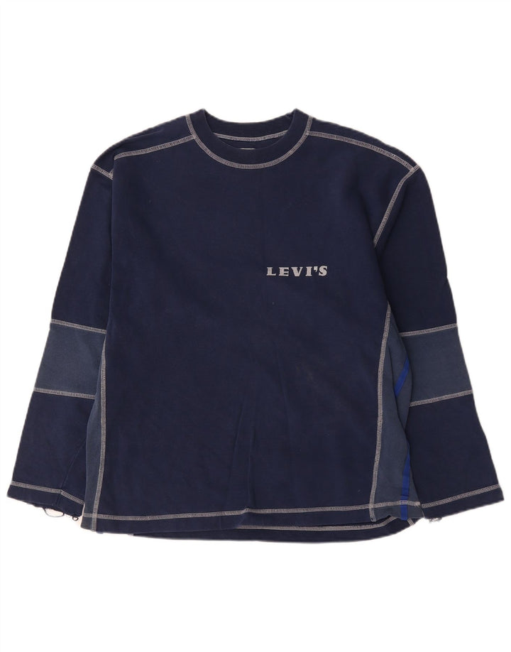 Мужской топ Levi's с длинным рукавом, средний темно-синий, хлопок с цветными блоками