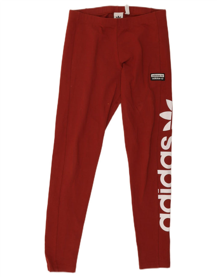 Женские леггинсы Adidas с рисунком UK 12, средний бордовый